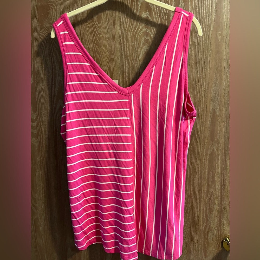 Maurice’s, NWT, Pink & white striped tank top